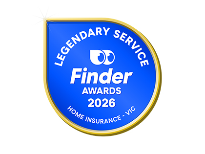 Finder 2026 award for legendary service home insurance, Victoria.