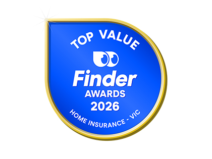Finder 2026 award for top value home insurance, Victoria.