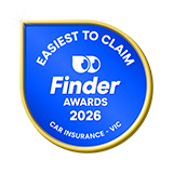 Finder 2026 award for easiest to claim car insurance, Victoria.