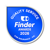 Finder 2026 award for quality service car insurance, Victoria.