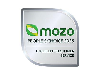 Mozo people's choice 2025 award for excellent customer service.