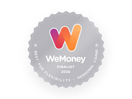 WeMoney 2025 award for best for flexibility, personal loans finalist.