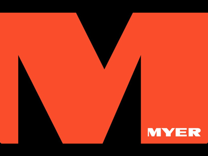 Myer gift card in red and black colours