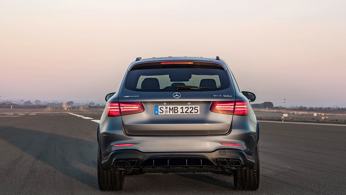 Rear view of Mercedes Benz AMG
