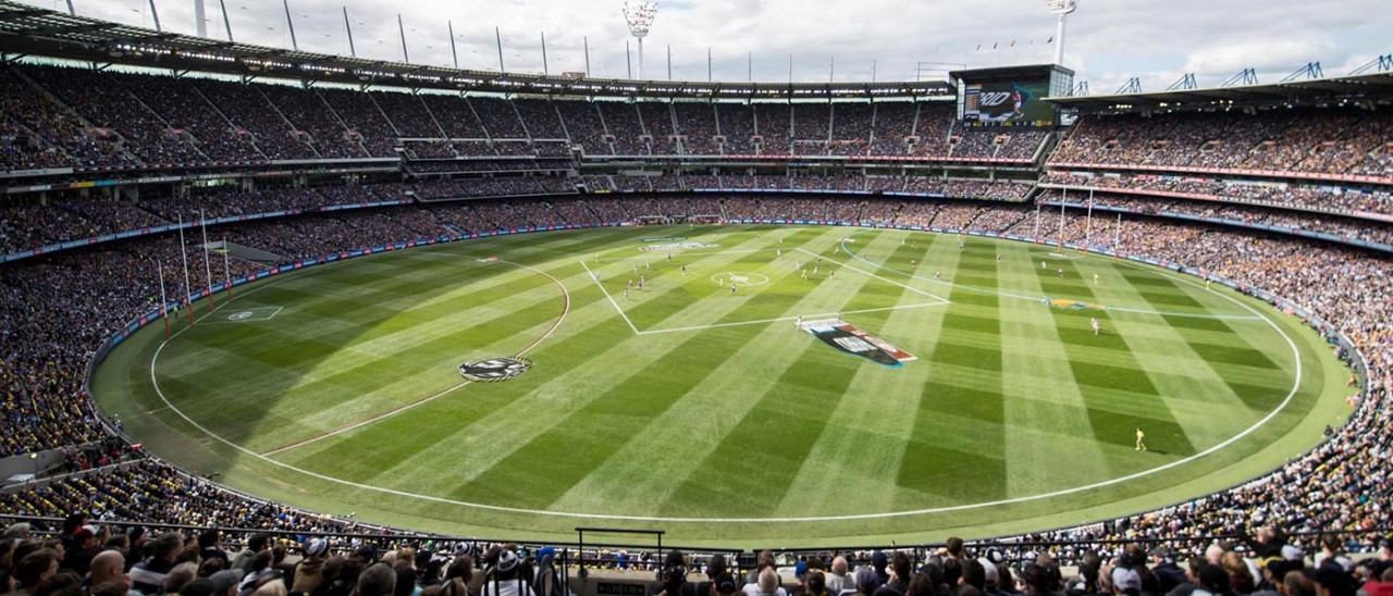 A packed MCG during an AFL match