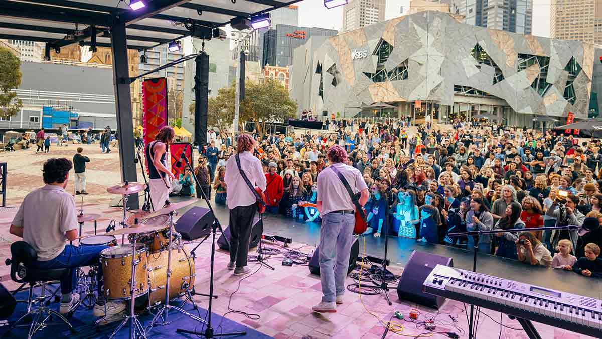 Live music at Federation Square in Melbourne