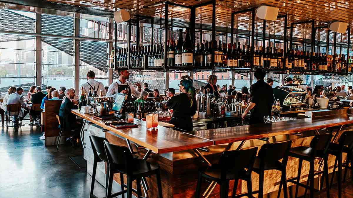 Diners at Taxi Kitchen restaurant at Federation Square in Melbourne