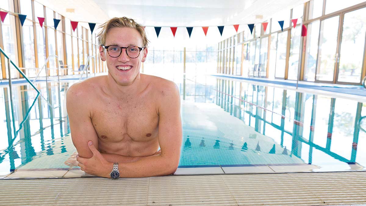 Olympian Mack Horton in pool
