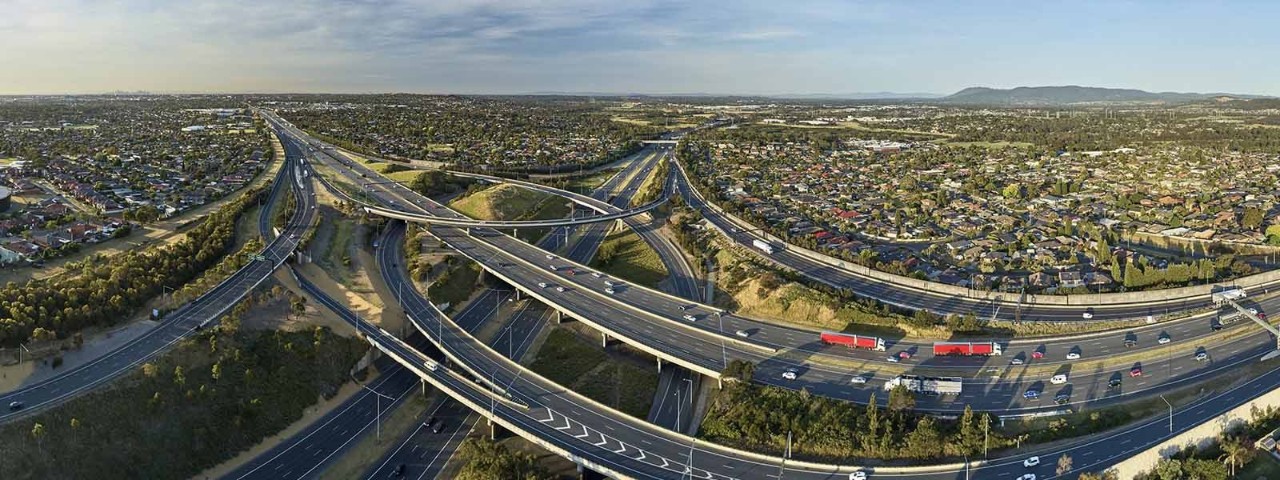 Monash Eastlink aerial view