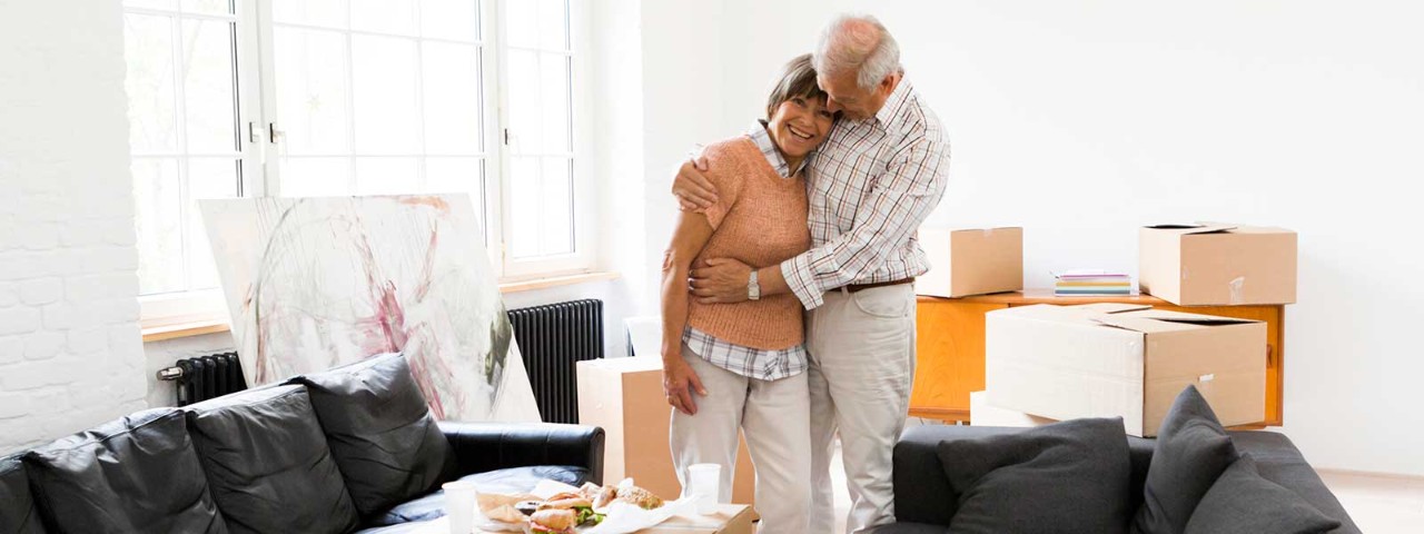 couple unpacking after moving 