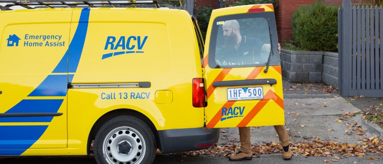 RACV EHA van with tradie getting his tools from the boot