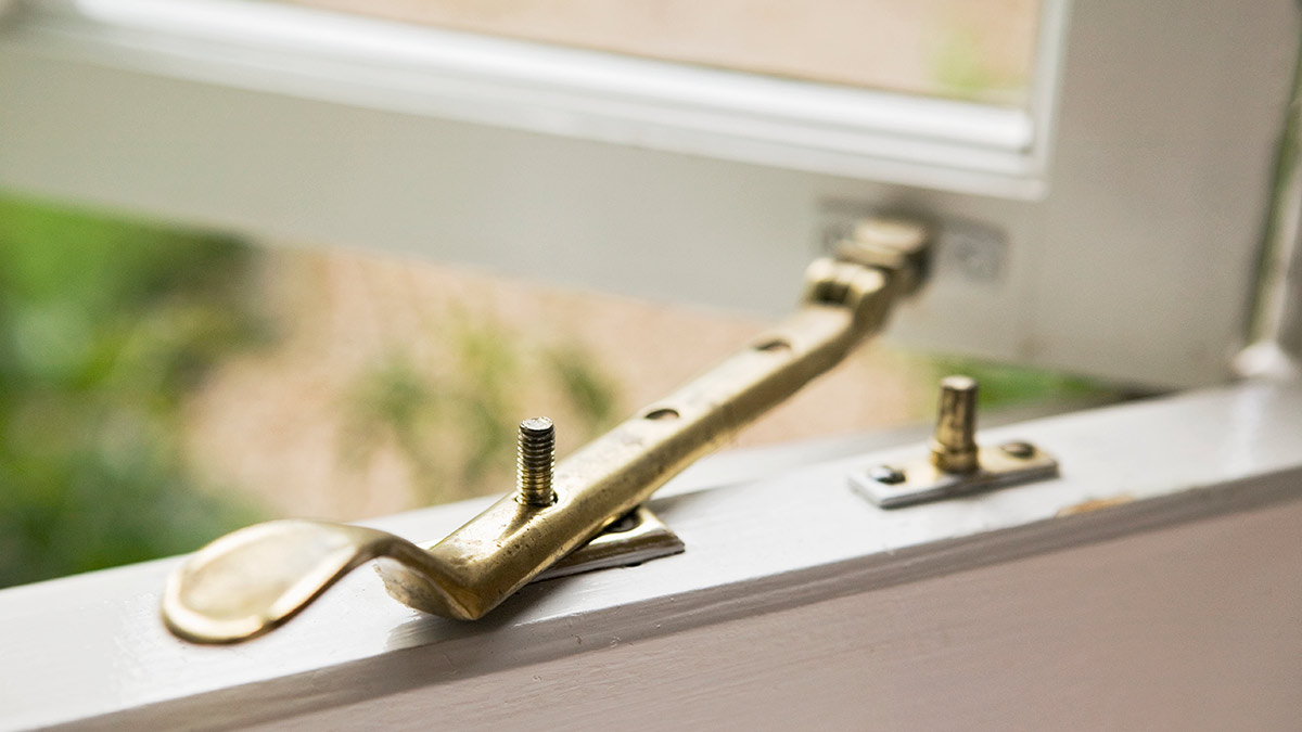 open window closeup of lock