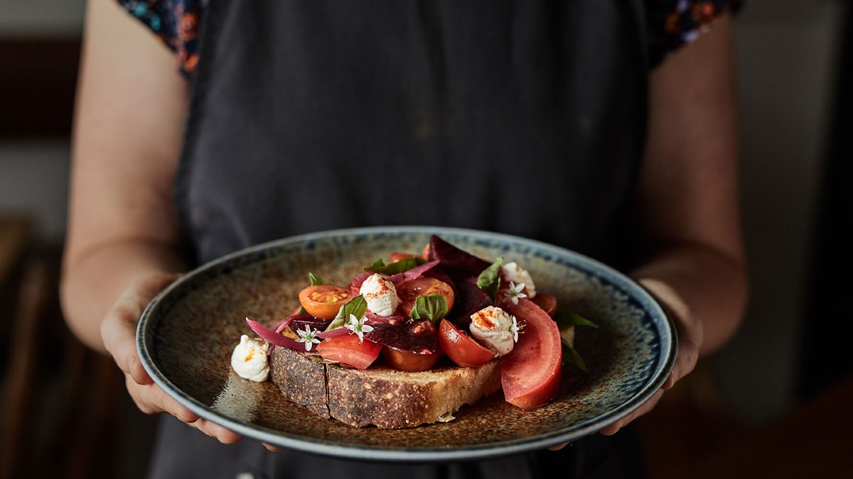 Tomato and fetta on toast