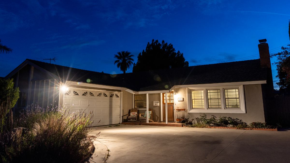 house exterior with motion sensor lighting