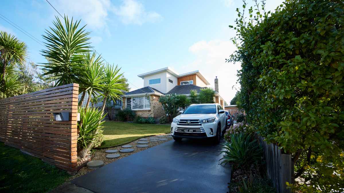 car parked in driveway