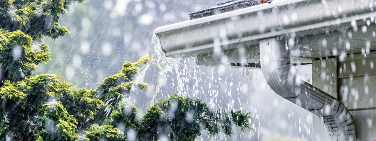 heavy rain against a house