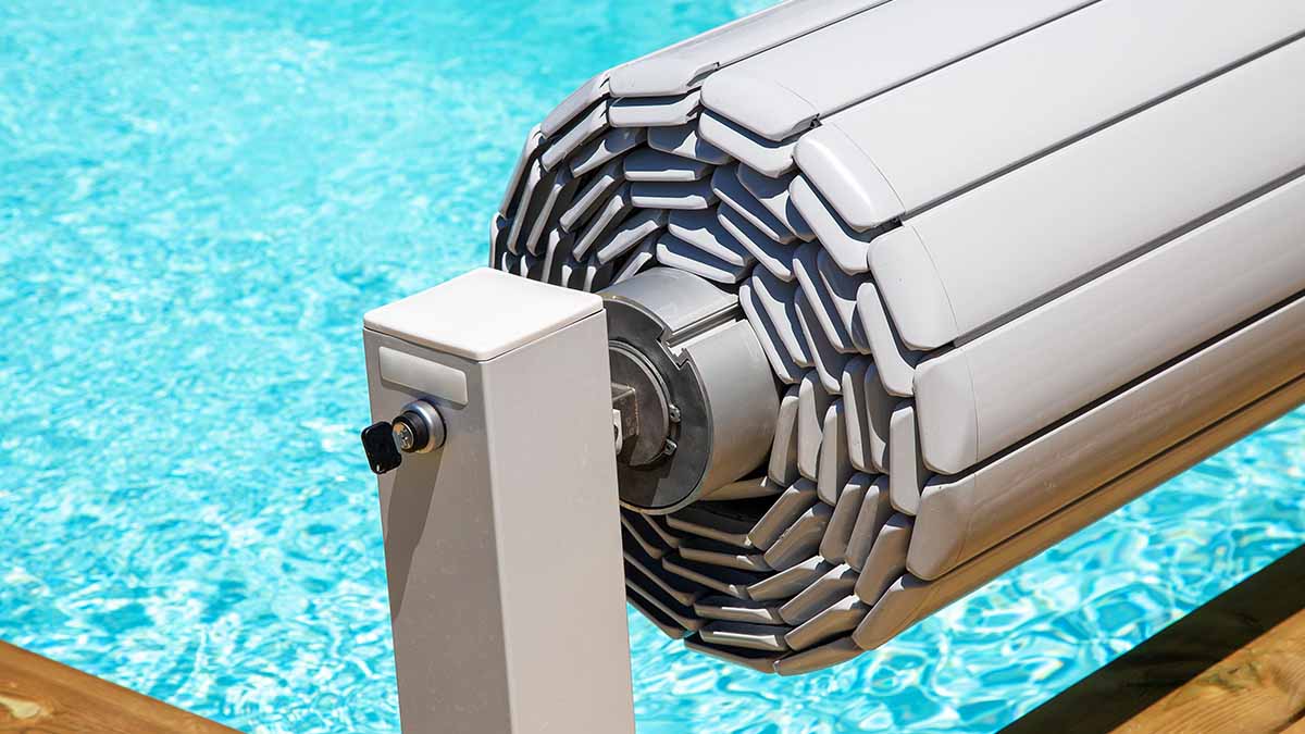 Close up of pool thermal cover