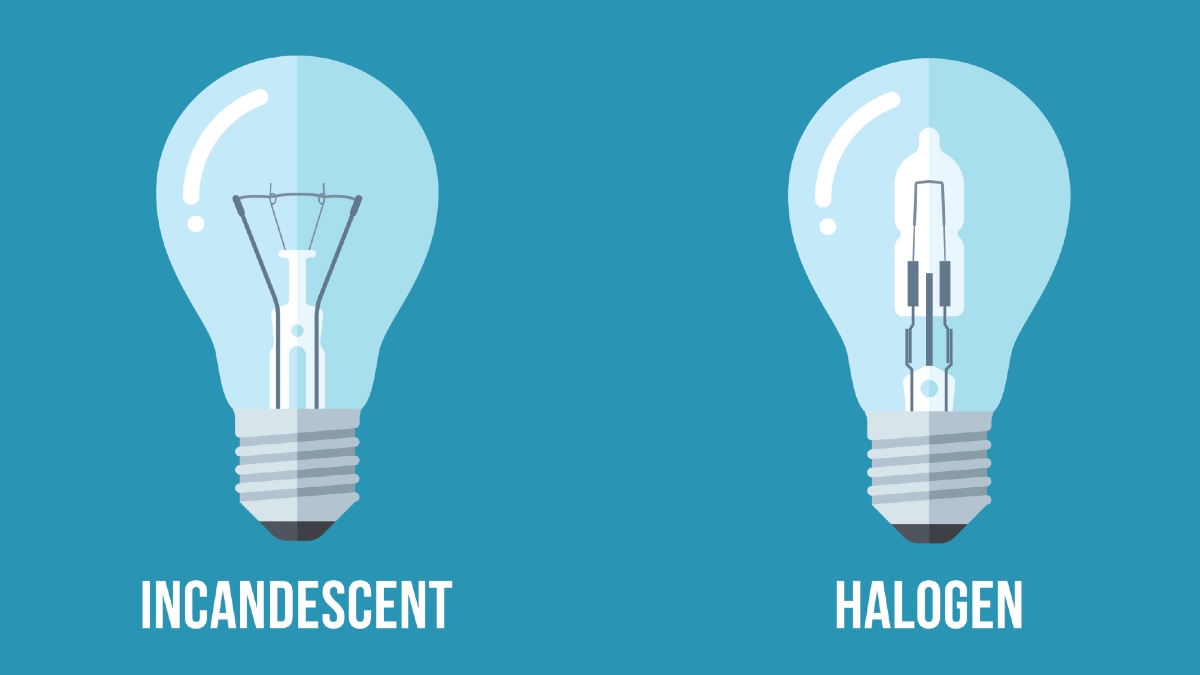 halogen and incandescent lightbulbs