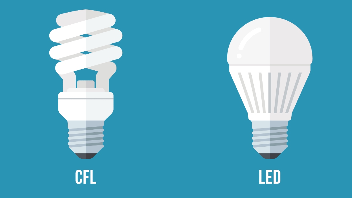 CFL and LED lightbulbs