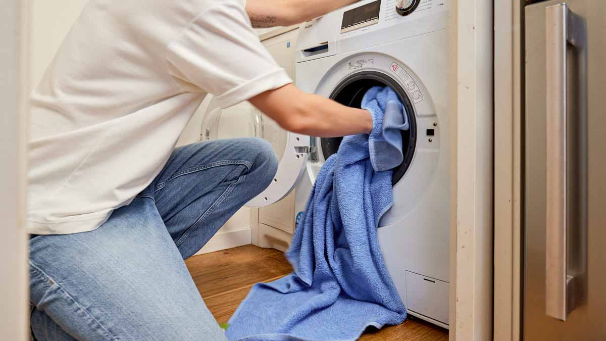 washing machine and dirty clothes