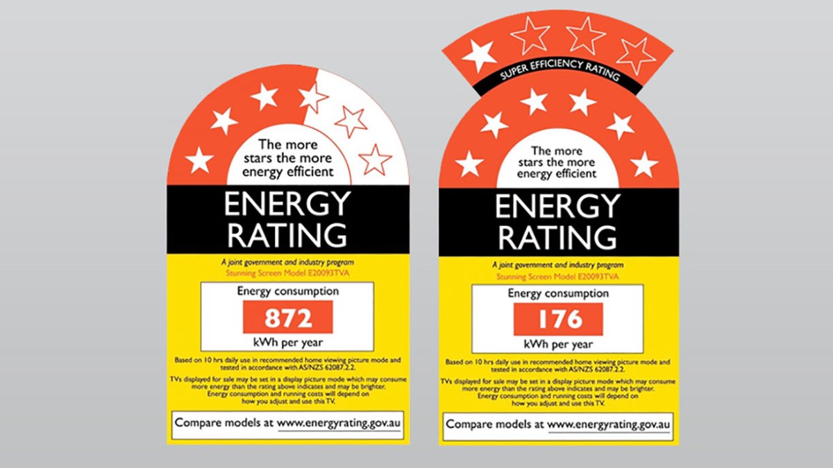 a six-star and a ten-star energy rating label