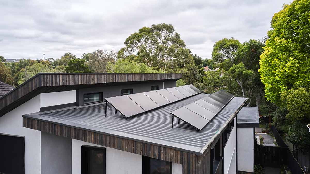Solar panels on roof