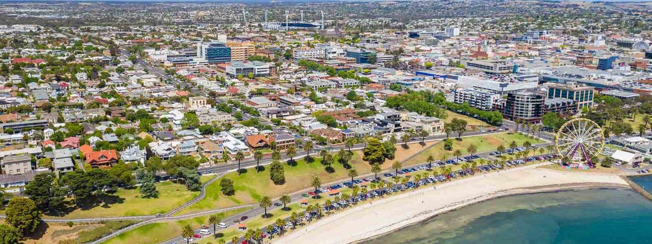 Aerial view of Geelong