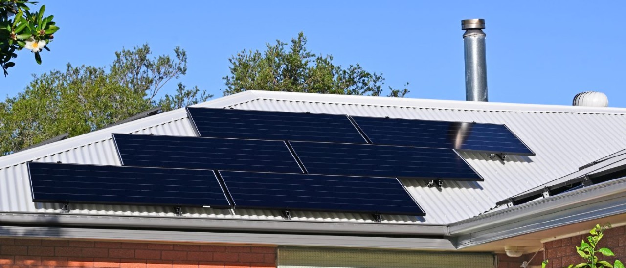 Australian home with rooftop solar panels