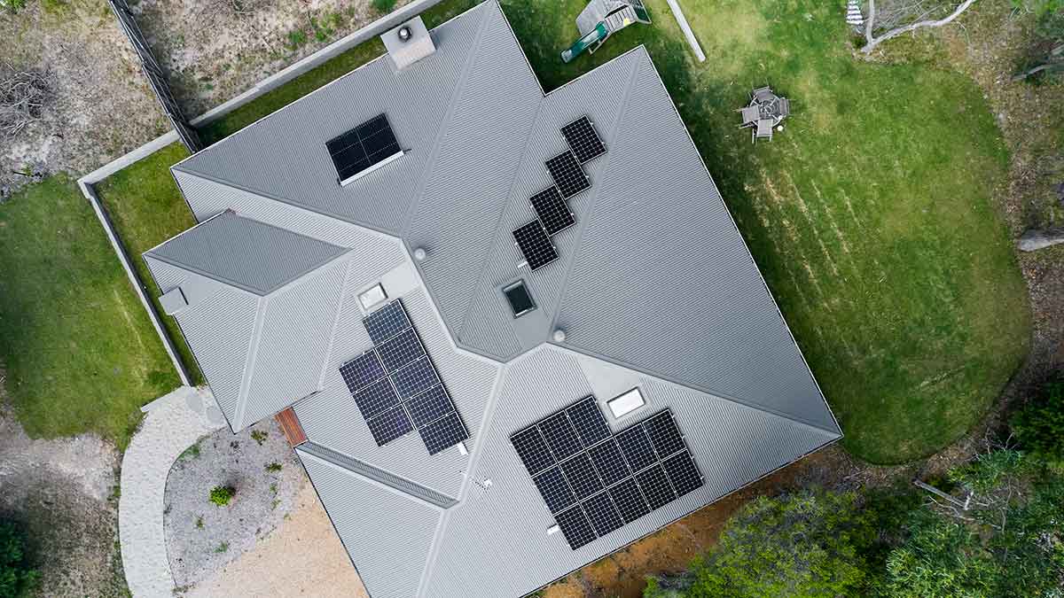 solar panels on roof