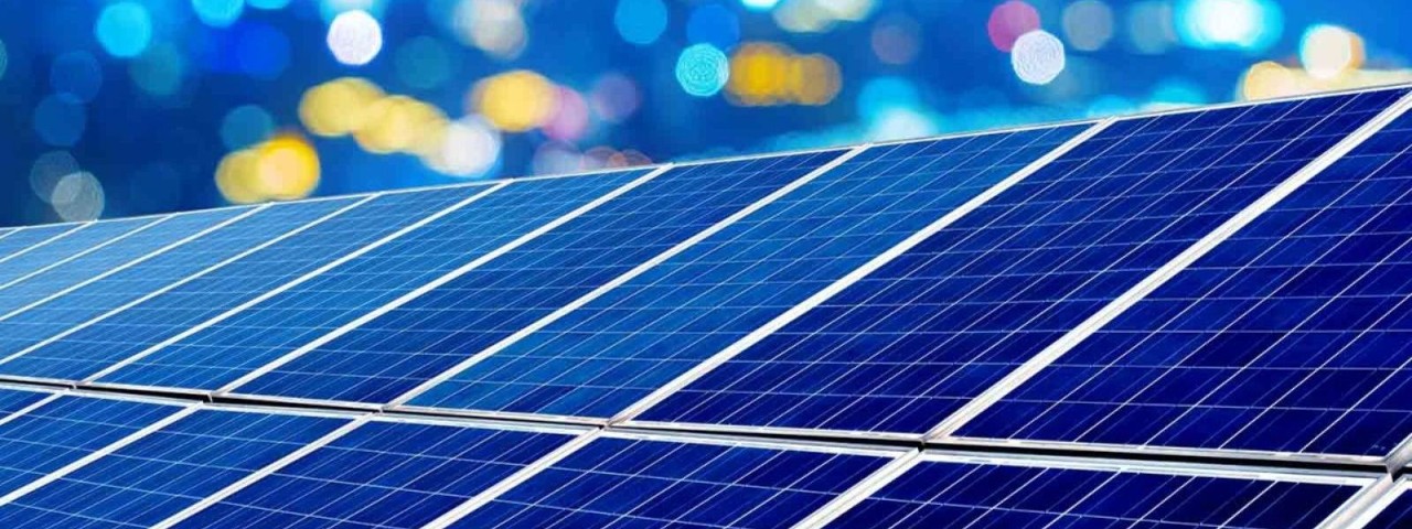 Close up of a solar panels
