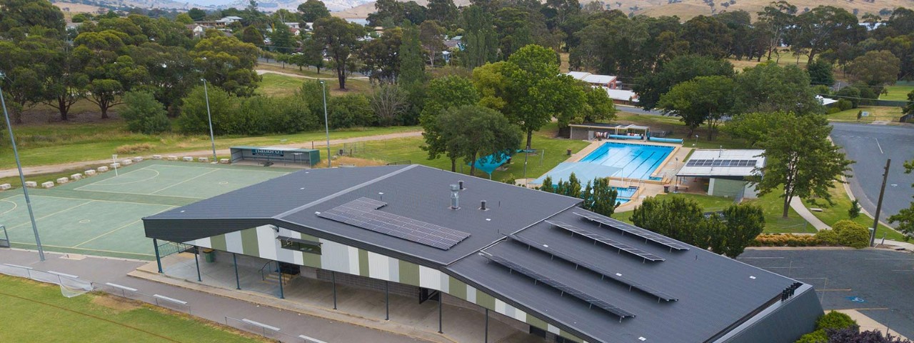 Rowen Park Rec Reserve with solar panels on roof
