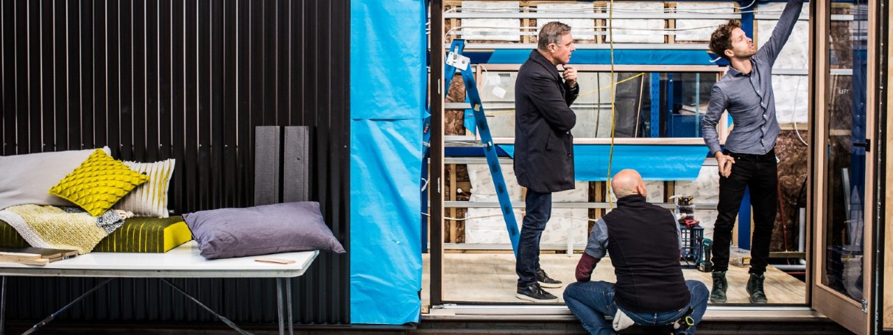 Peter Maddison inspecting the RACV tiny home