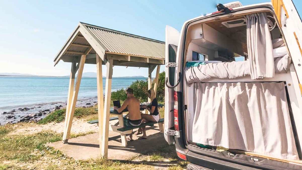car travelling along coastal road in Victoria