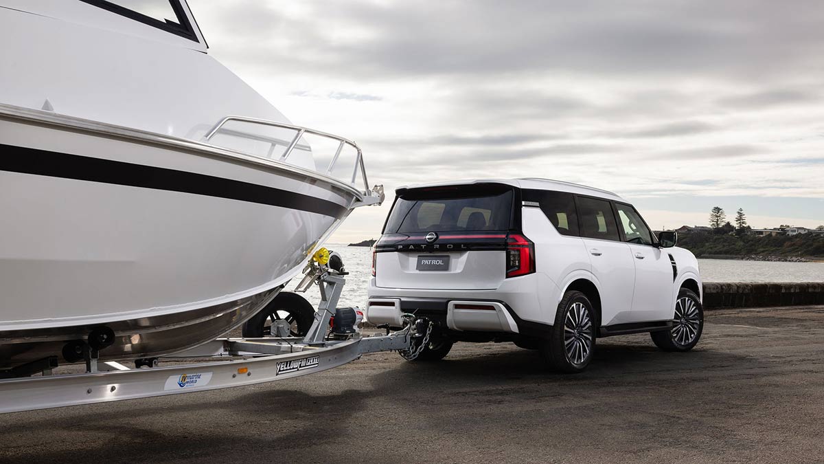 The Y63 Nissan Patrol has a maximum braked towing capacity of 3700kg, up 200kg on key rivals.