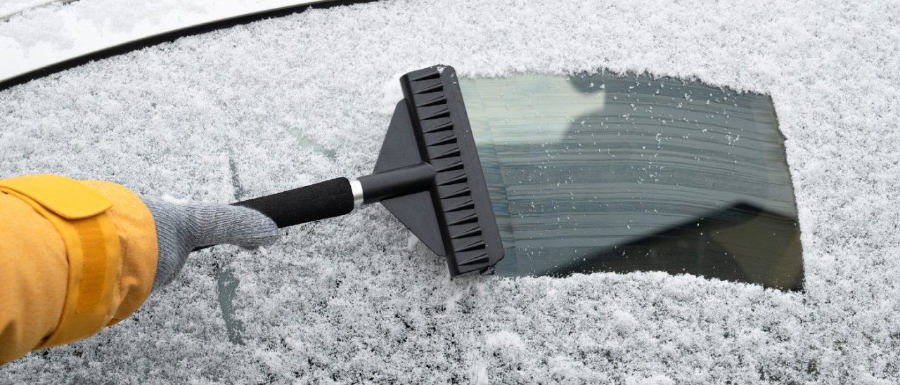 icey car windscreen