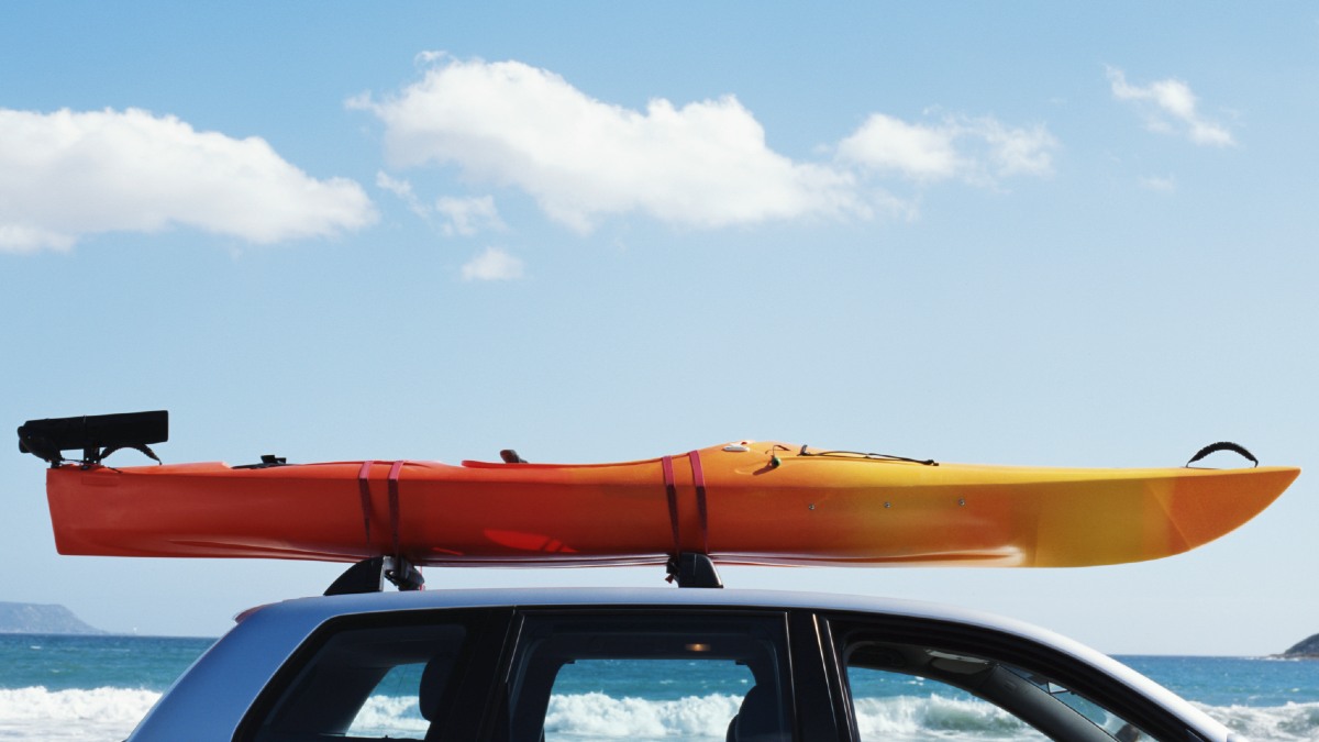 kayak on car roof racks