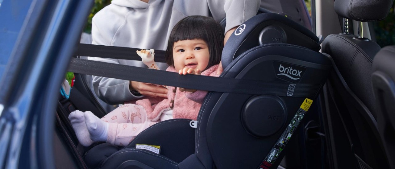 Baby child car seat A baby in a child car seat