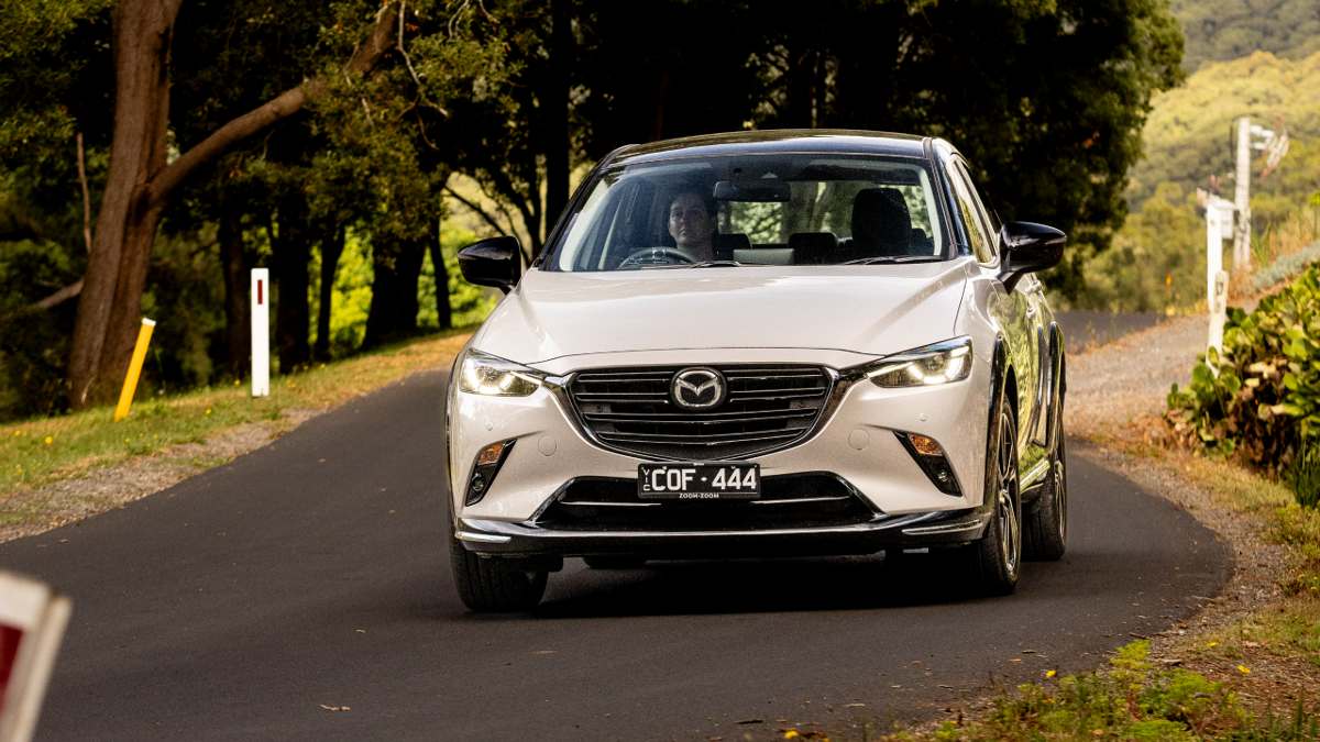 close up of 2024 Mazda2 CX-3 driving