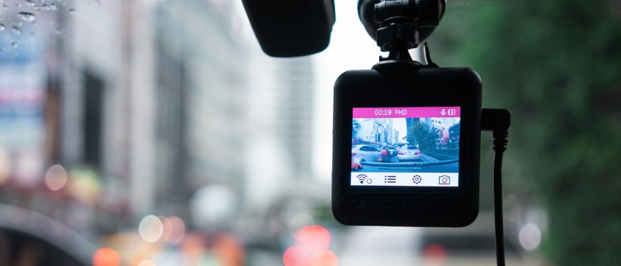 Dashcam_Getty view of dashcam, with cars seen through the screen