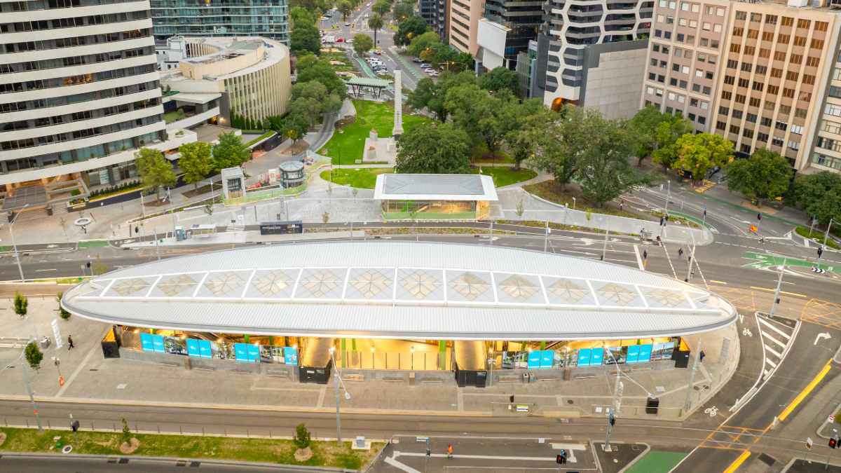 Anzac station as seen from above