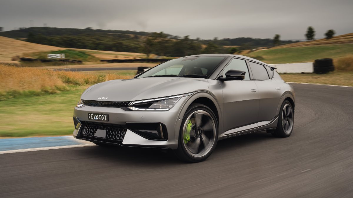 2023 Kia EV6 GT driving on track
