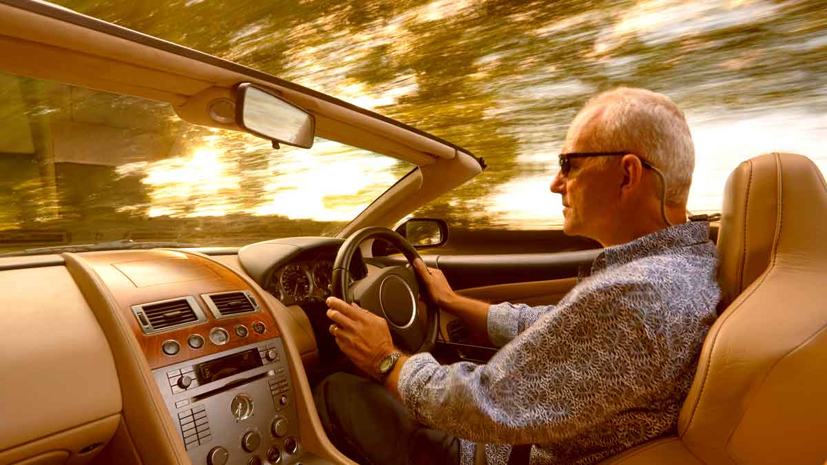 mature age man driving