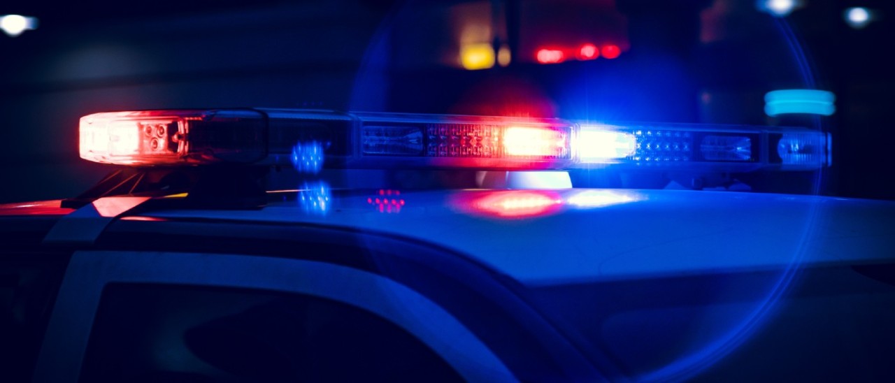 Police lights Flashing lights on a police car