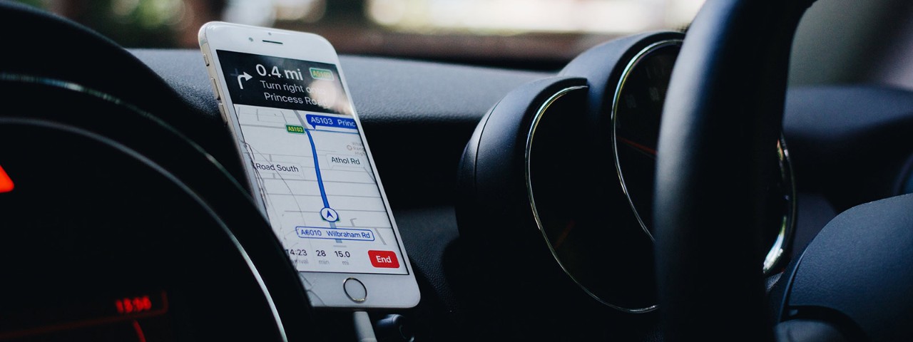 Phone being used for GPS.