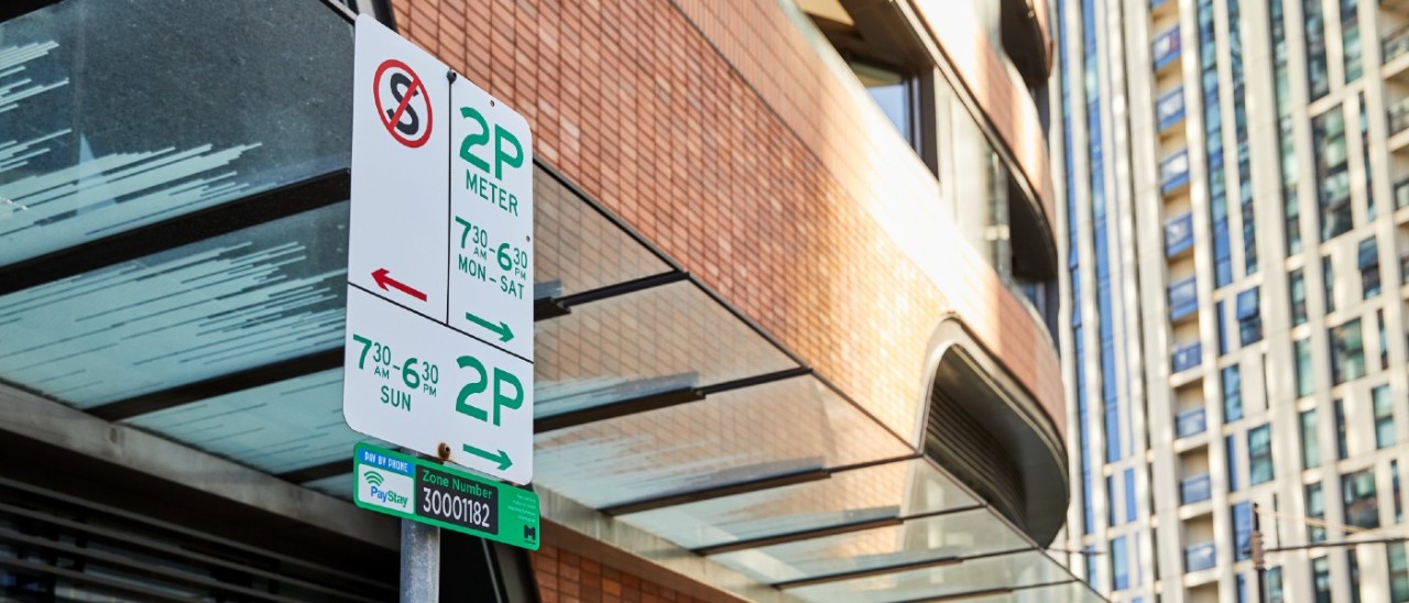 Parking sign A parking sign with various restrictions on it