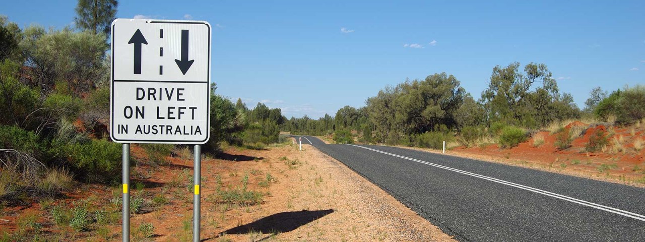 889857436 Left hand drive sign from Getty