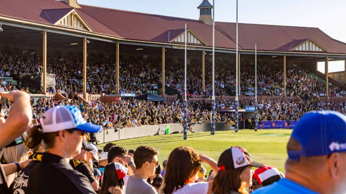 large crowd watching a football game