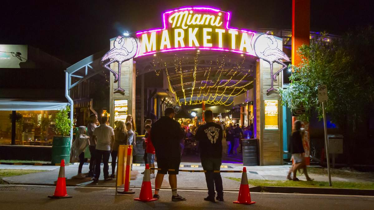 visitors outside Miami Marketta on the Gold Coast