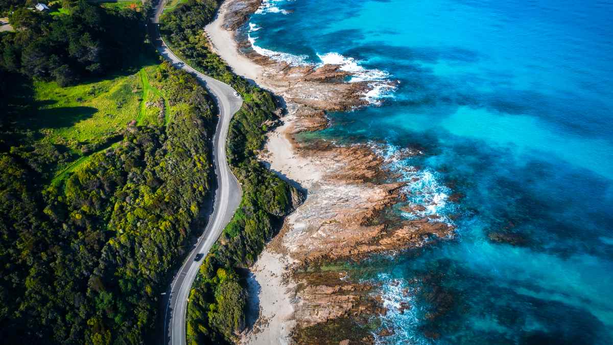 aerial view of Great Ocean Road