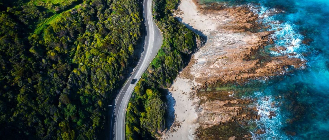 aerial view of Great Ocean Road